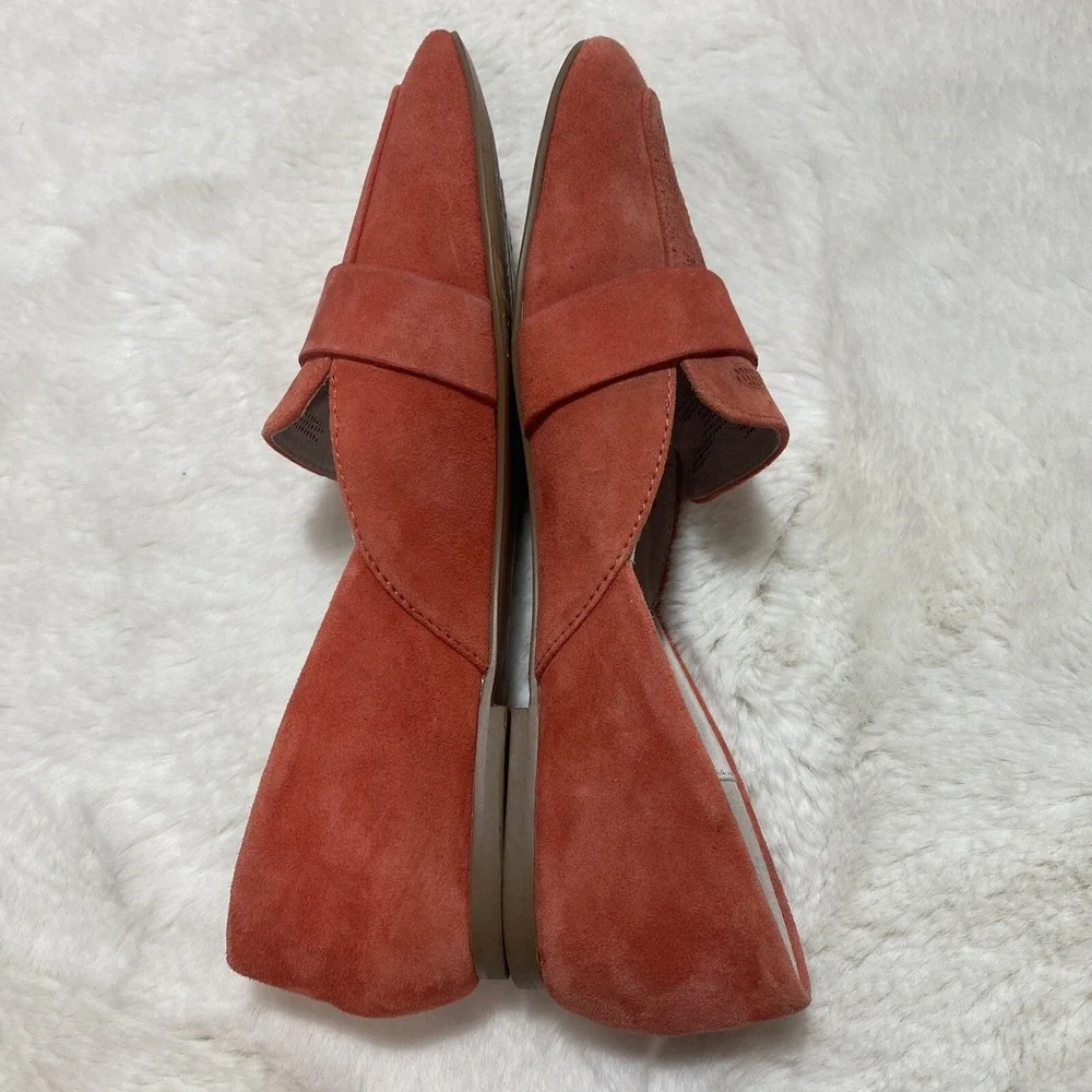 Sanctuary Sass 2.0 Orange Suede dOrsay‎ Loafer Flats Pointed Toe Size 7.5M